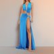 thumbnail image 2 of Vestido Largo de Verano Elegante Sexy Hombro Color Sólido Falda Maxi, Moda Vestido sin Mangas para la Primavera Y el Verano Casual Y Vestido de Noche, 2 of 9
