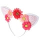 thumbnail image 4 of Diadema con orejas de gato para niña, tocado de flores artificiales, accesorio para fotos de festivales y fiestas, 4 of 7