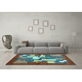 thumbnail image 3 of Ahgly Company Indoor Square Abstract Light Blue Contemporary Area Rugs, 4' Square, 3 of 4