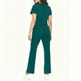 thumbnail image 5 of HOMBOM Womens Green Scrubs Short Sleeve V Neck Scrub Top and Pant Medical Modern Nursing Uniforms for Ladies Set, 5 of 7