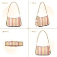 thumbnail image 7 of FORMRS Womens Shoulder Bag with Chain Strap Clutch Purse Cute Tote Handbag, Pink and Yellow Striped Pattern, 7 of 7