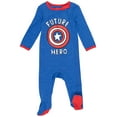 thumbnail image 3 of Marvel Avengers Newborn Baby Boys 3 Pack Zip-Up Long Sleeve Sleep N' Play Coveralls Newborn, 3 of 5