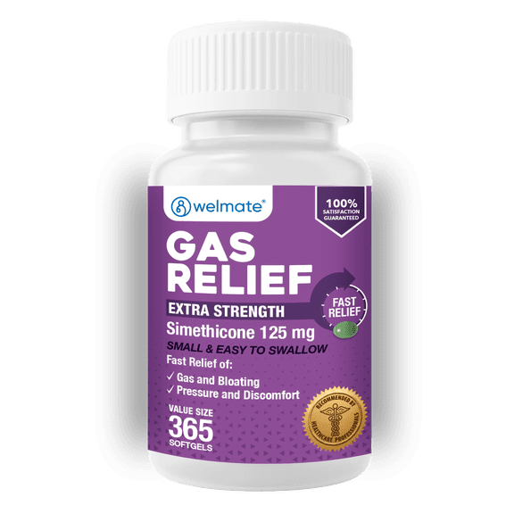 WELMATE Simethicone 125mg Gas Relief Softgels, 365 Count