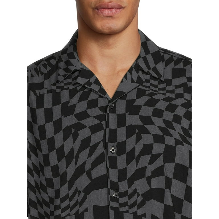 No Boundaries Men's and Big Men's Rayon Shirt with Short Sleeves