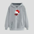 thumbnail image 2 of Timegard Chandails en Molleton de Noël pour Femmes Imprimé Manches Longues Chandails à Capuchon Chandail Tops Automne Hiver Mode, 2 of 3