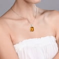 thumbnail image 5 of Gem Stone King 10K White Gold Yellow Citrine Pendant Necklace for Women (8.20 Cttw, Gemstone November Birthstone, Emerald Cut 14x10MM, with 18 inch Chain), 5 of 5