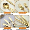 thumbnail image 2 of Juego de Cubiertos de 60 Piezas: Cubiertos de Acero Inoxidable - Set de cubiertos con Cuchillo/Tenedores/Cucharas/Tenedor para 12 (Oro), 2 of 7