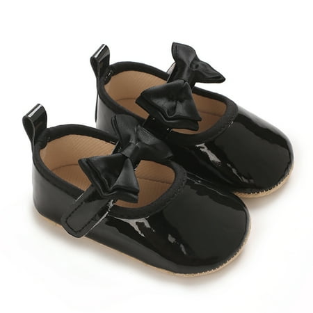 Awevudst Baby Girl Flats Shoes Infant Bow Walker Crib Shoes for Party