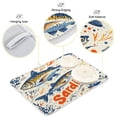 thumbnail image 4 of Yayeee Dish Drying Mat for Kitchen Counter Ultra Absorbent Easy Clean Pad 18x16", Blue Sardines Pattern, 4 of 7