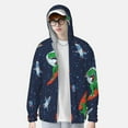 thumbnail image 4 of Balery Dinosaur Astronaut Space Surfing Men's Women's UPF 50+ Sun Protection Lightweight Hoodie Performance Long Sleeve Shirt for Fishing Running-Small, 4 of 9