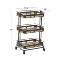 thumbnail image 4 of DecMode Metal Industrial Storage Cart, Brown, 18"W, 28"H, 4 of 9