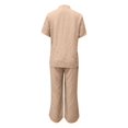 thumbnail image 6 of Womens Lounge Sweat Set Sweatsuits 2 Piece Sets Oversized Half Zip Tops and Wide Leg Pants Loose Fit Elegant Trendy Office Work Beach Travel Outfit, Khaki L, 6 of 7