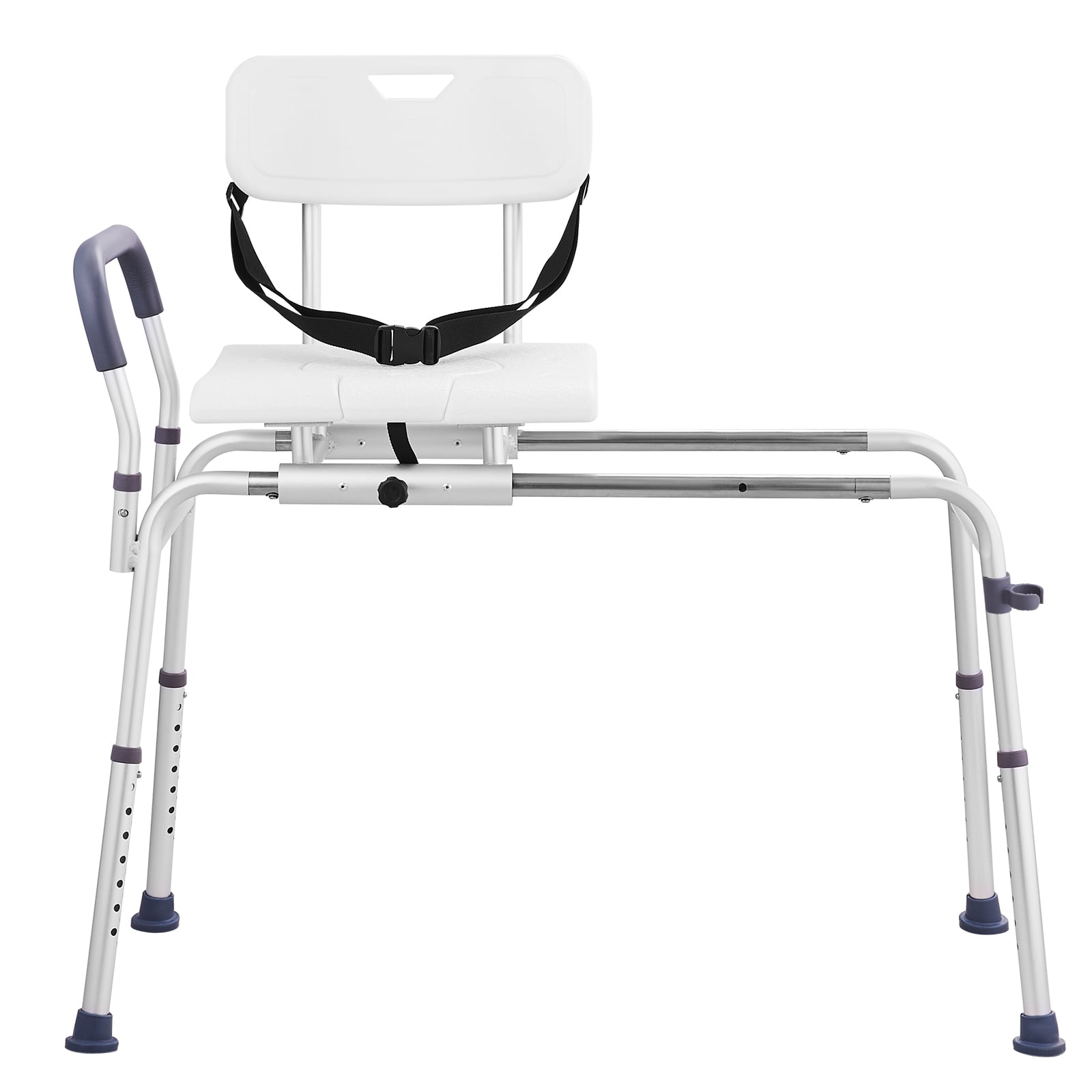 VEVOR Sliding Tub Transfer Bench, Height Adjustable Bathtub Transfer Bench with Cut-Out Seat, Reversible Backrest & Safety Belt,400LBS Capacity