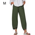thumbnail image 3 of Minnieouse Pantalones de mujer Pantalones noveno Pantalones deportivos sueltos de pierna ancha Pantalones noveno Prendas para la parte inferior del cuerpo Verde M, 3 of 5