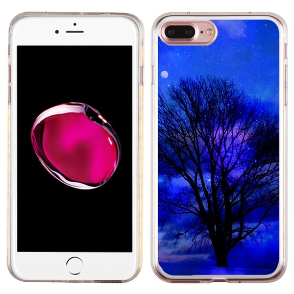 Slim-Fit Case for Apple iPhone 8 PLUS / 7 PLUS, OneToughShield ® Premium TPU Gel Protector Phone Case - Night Tree