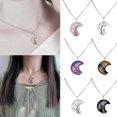thumbnail image 2 of Wire Wrap Tree of Life Crescent Moon Pendant Necklace Crystal Stone Resin Pendant Necklaces for Women Men Collarbone Chain, 2 of 5