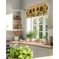 thumbnail image 6 of Yellow Sunflower Bee Window Valance Curtain Retro Linen Rod Pocket Short Curtain for Living Room, Bedroom & Kitchen Window Decor 42x18in, 6 of 8