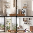 thumbnail image 3 of NUBILY Over The Toilet Storage Cabinet, Metal Bathroom Shelf Organizer with Paper Holder and Hooks, 3 Tier, White, 3 of 9