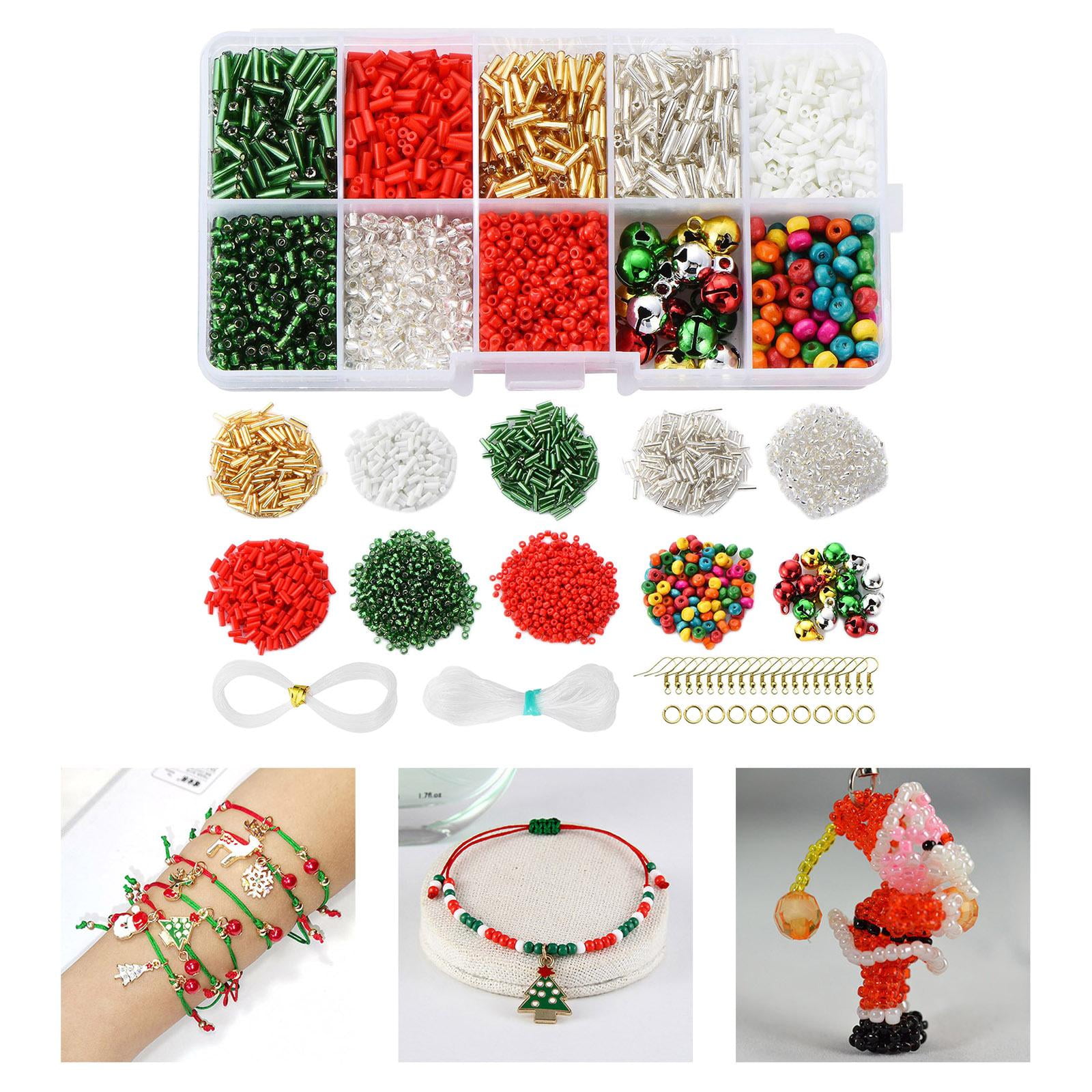 HILABEE Glass Beads for Jewellery Making Craft Small Glass Beads with Thread Mixed Colour for Craft Decoration , Set 2