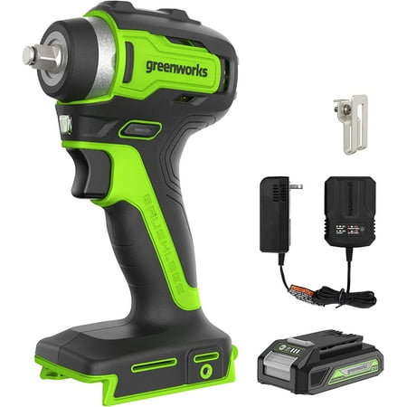 

Greenworks 24V Brushless 3/8 Cordless Impact Wrench 2.0Ah Battery and Compact Charger
