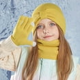 thumbnail image 2 of SUXIAN Children's Winter Scarf Set Hat Scarf and Gloves Warm Yellow One Size, 2 of 5