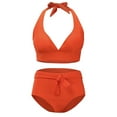 thumbnail image 6 of Women's Solid Swimsuit Swimsuits Two Piece Plus Size Bathing Suits for Teens, 6 of 7