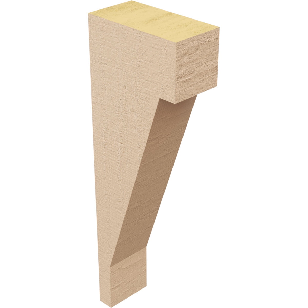 2"W x 4"D x 12"H Thin Burlington Rough Cedar Woodgrain TimberThane Corbel, Primed Tan