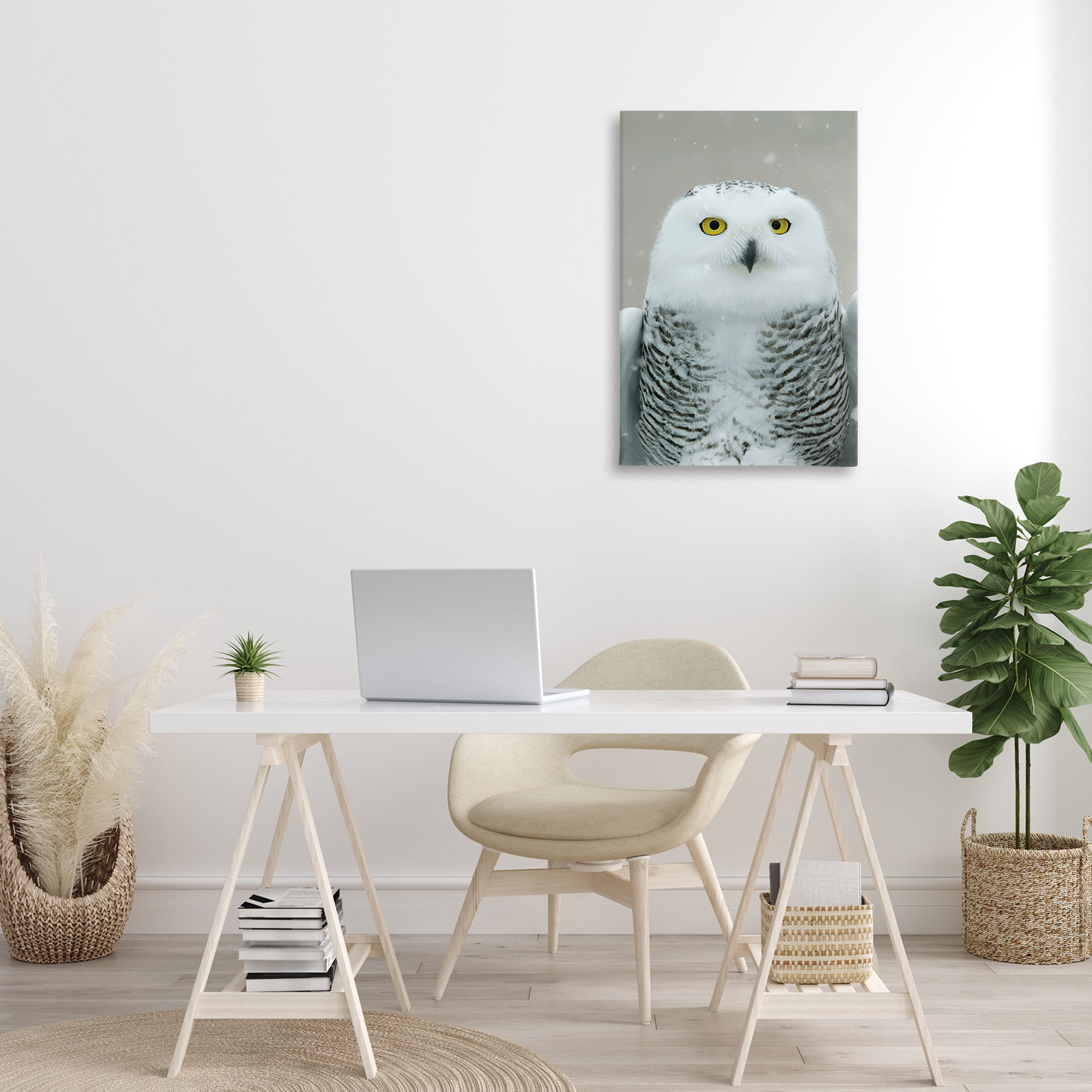 Stupell Industries Snowy Owl Portrait Animals & Insects Photography Gallery Wrapped Canvas Art Print Wall Art, 20 x 30
