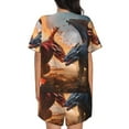 thumbnail image 6 of Fotbe Lava Dragon Print Pajama Set for Women 2 Piece Loungewear Short Sleeve Tops and Shorts Set Soft Sleepwear-3X-Large, 6 of 7
