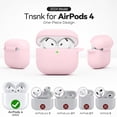 thumbnail image 3 of Funda TNSNK de silicona rosa para AirPods 4 con kit de limpieza 3 en 1, 3 of 7