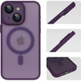 thumbnail image 6 of Compatible with iPhone 15 Magnetic Frosted Case with Camera Lens Film Compatible with MagSafe Wireless Charging Case Men Women Translucent Matte Shockproof Phone Cover, Purple, 6 of 14