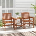 thumbnail image 2 of Gymax 3 PCS Patio Bistro Table and Chairs Set w/ Umbrella Hole for Garden Poolside, 2 of 9