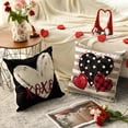 thumbnail image 5 of I Love U XOXO Valentine Hearts Stripes Throw Pillow Covers, 16 x 16 Inch Love Wedding Black Cushion Case Decoration for Sofa Couch Set of 4, 5 of 6