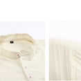 thumbnail image 5 of Fengactive Men's Casual Button-Down Shirts Long Sleeve Business Stand Collar Half Open Shirt, 5 of 7