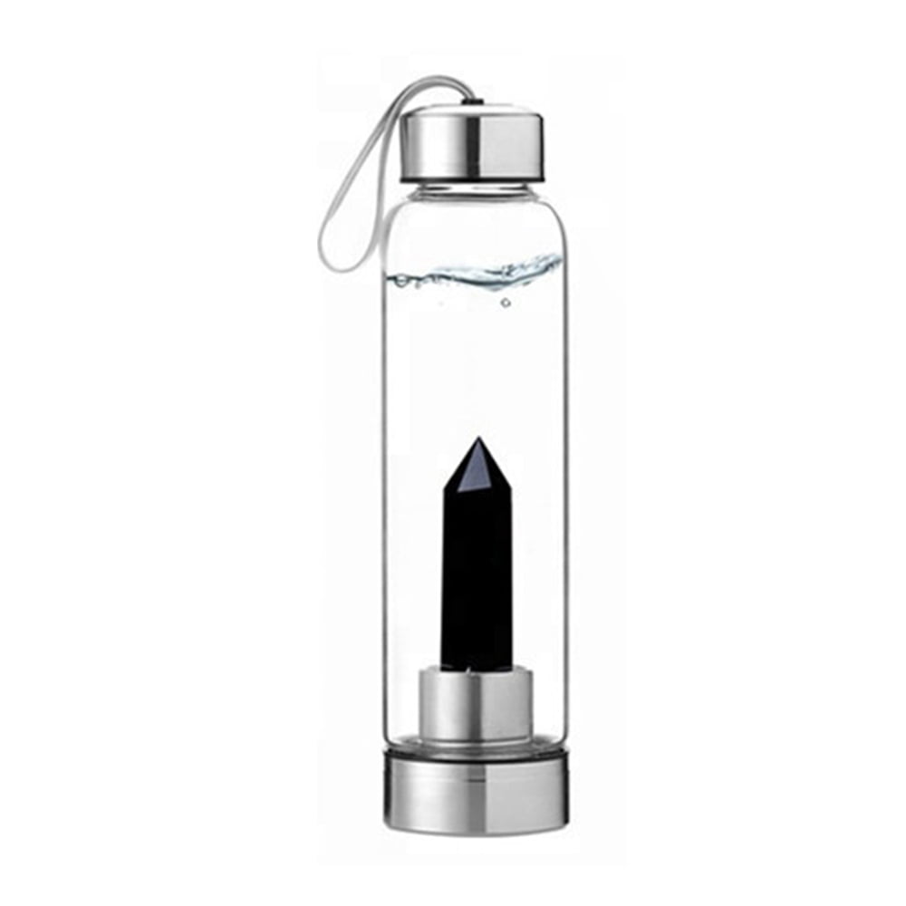 Natural Elixir Quartz Crystal Water Bottle Crystal obelisk Point Healing Wand 