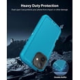 thumbnail image 2 of iPhone 16 Case Cover 3 Layer Rugged / Heavy Duty / Shockproof 6.1" Teal, 2 of 5