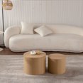 thumbnail image 3 of Leumius Nesting Coffee Table Set of 2, Round Wooden Coffee Tables Circle Modern Table, Accent End Side Table for Small Space Living Room Bedroom Natural, 3 of 7