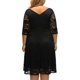 thumbnail image 5 of Vestido de fiesta de encaje con cuello en V floral con cuello en V Una línea de manga tres cuar Abanopi Vestido, 5 of 7