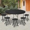 thumbnail image 3 of Magshion Round Foldable Table, 4.5Ft Heavy Duty Commercial Event Wedding Party Desk, for 6 to 8 Seat, Black, 3 of 12