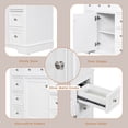 thumbnail image 3 of 36" Bathroom Vanity without Sink, Modern Bathroom Cabinet with Door, 6 Drawers, 1 Open Shelf and Adjustable Shelf, Solid Wood & MDF Bathroom Vanity, Cabinet Base Only, White, 3 of 9