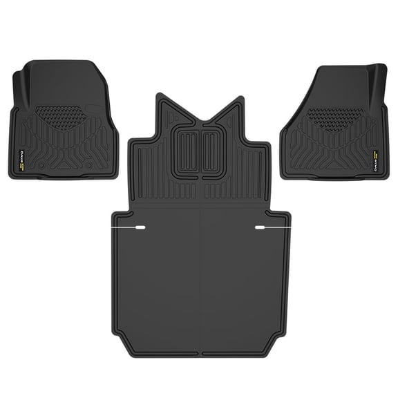TPE Floor Mats Fit for Freightliner Cascadia 116/126 2018-2025 All Weather Waterproof Slip-Resistant Cargo Liners Black