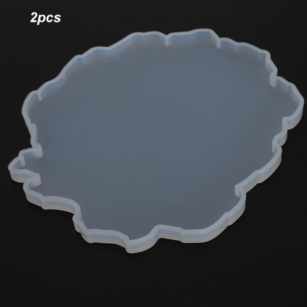 Moldes de resina para posavasos, moldes de resina para posavasos de silicona Molde para fundición de silicona de resina Moldes para posavasos de geoda irregulares para hacer posavasos para(2) EOTVIA No