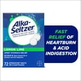 thumbnail image 3 of (3 pack) Alka-Seltzer Heartburn Relief Lemon Lime Flavor Effervescent Tablets, Dissolvable Antacid, 72 Count, 3 of 9