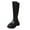 Black, variant on Chunky Heel Knee High Boots Women Casual Splice Leather Round Toe Platform Over the Knee Riding Boots Back Zipper Fall Winter Dress Tall Boots