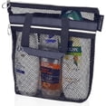thumbnail image 1 of Bolsa de ducha portátil de malla de 10.2 x 9.9 pulgadas con cierre y 2 bolsillos. DV Lifestyle - Bolsa de ducha ideal para gimnasio, viajes, campamento, playa, protector solar, recámara, 1 of 6