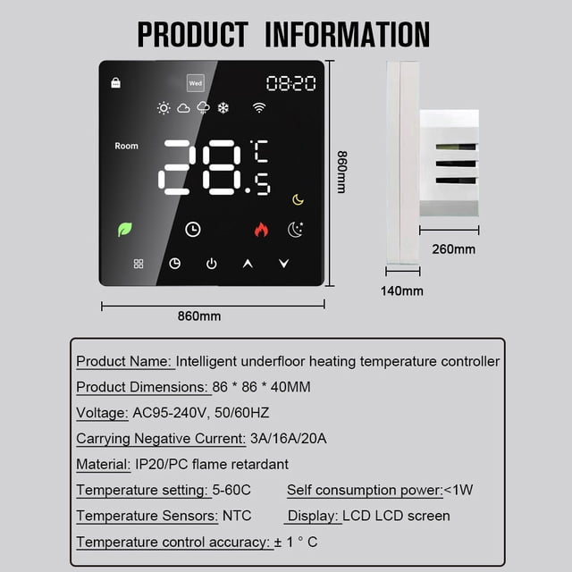 Thermostat,Water With Function Temperature Water With Lcd Display Temperature Display Temperature Water Havou Dsfen Twirltide