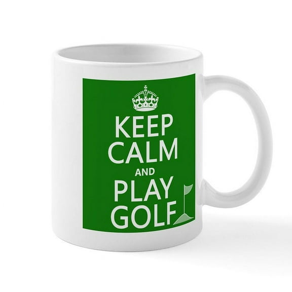 CafePress - Keep Calm And Play Golf Mugs - 11 oz Ceramic Mug - Novelty Coffee Tea Cup
