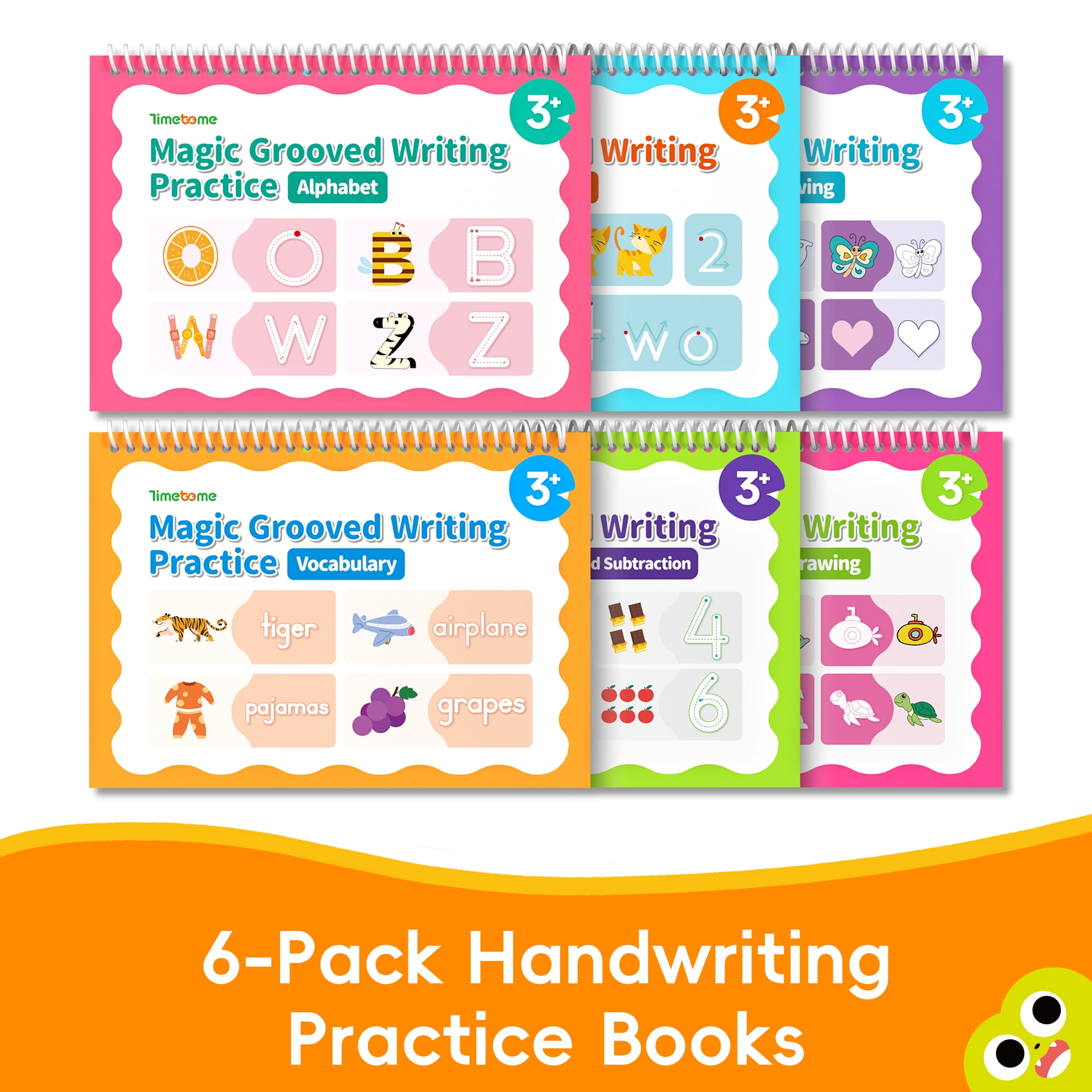 Magic Grooved Writing Practice, Large Grooved Handwriting Books Practice for Kids , Preschool Learning Activities, Tracing Books for Kids Ages 3-5, Preschool Workbook, Reusable Write Number Letter