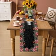 thumbnail image 2 of Black Christmas Table Runner 120 Inches Long Farmhouse Dress Scarves, Xmas Tree Snowflake Poinsettia Dining Tablerunner for Coffee Table/Kitchen Island/Party Décor, 13" x 120", 2 of 8