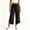 0_ Black, variant on PWPSG Womens Casual Capri Pants, Drawstring Waist with Button Closure, Breathable Fabric and Split Hem for Resort Leisure Wear Beige XXL
